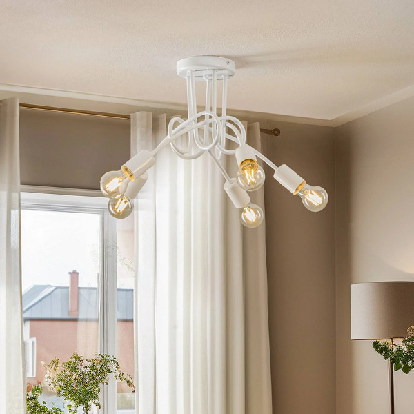  Lamkur Lamkur Joiy Ceiling Light, Crossed, 5-bulb, White 