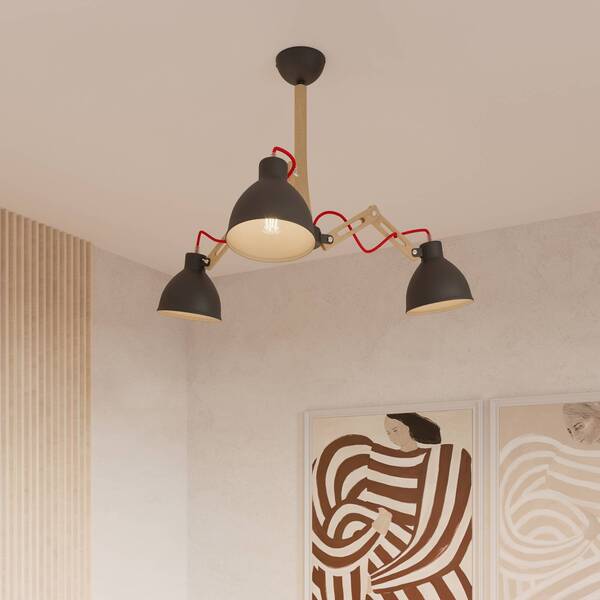  Lamkur Lamkur Skansen Ceiling Lamp, 3-bulb, Adjustable, Black 