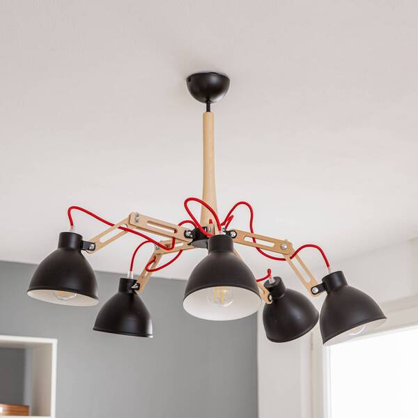  Lamkur Lamkur Skansen Ceiling Lamp, 5-bulb, Adjustable, Black 