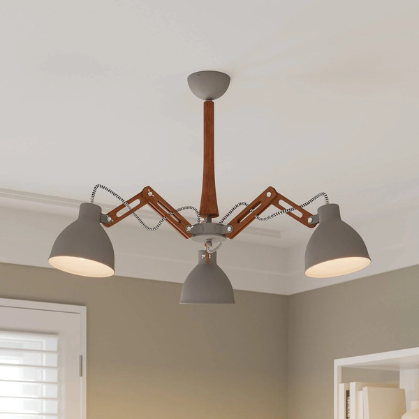  Lamkur Lamkur Skansen Ceiling Lamp, 3-bulb, Adjustable, Grey 