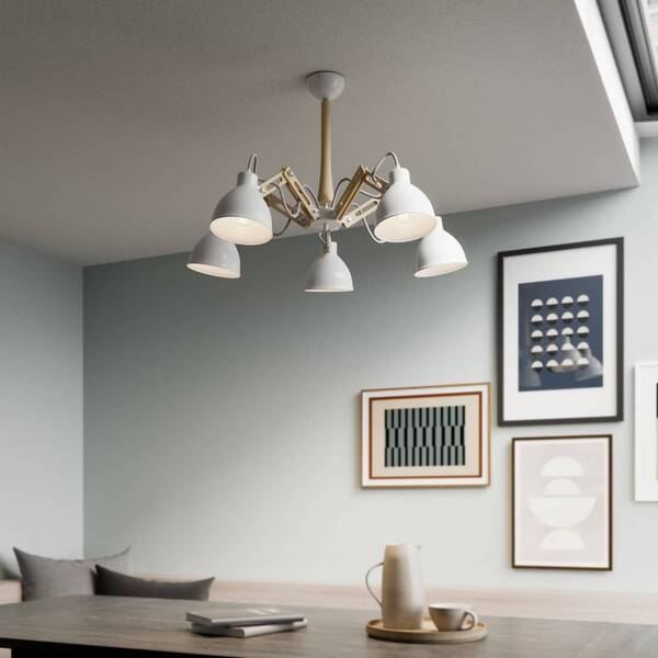  Lamkur Lamkur Skansen Ceiling Lamp, 5-bulb, Adjustable, White 