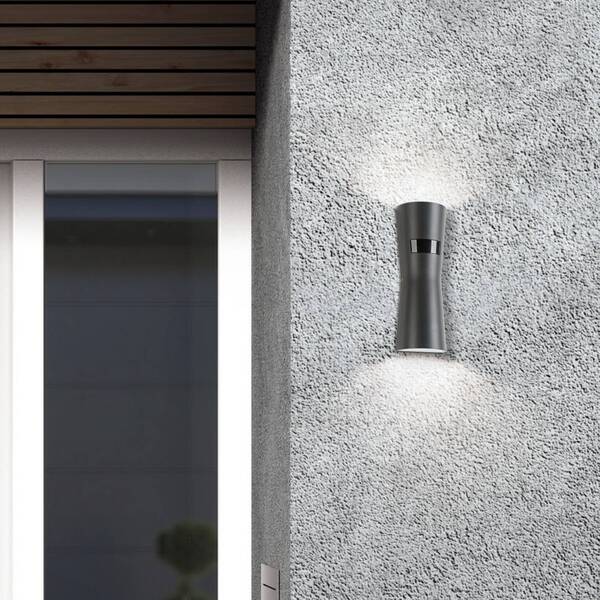  Lcd Lcd Led Sensor Outdoor Wall Lamp 5135, Graphite, Metal, 26 Cm, Ip65 