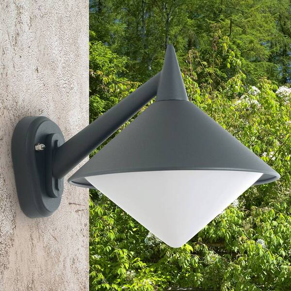  Lcd Lcd Seawater Resistant Outdoor Wall Light Liara, Graphite 