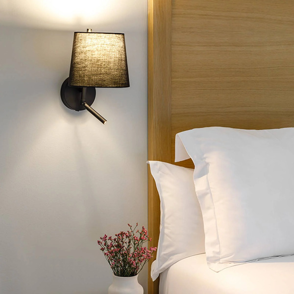  Leds-c4 Leds-c4 Clip Wall Light With Led Reading Light Black 