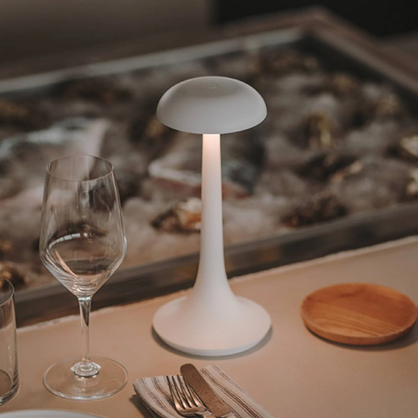  Leds-c4 Leds-c4 Led Rechargeable Table Lamp Portobello, White, Dimmable, Abs 
