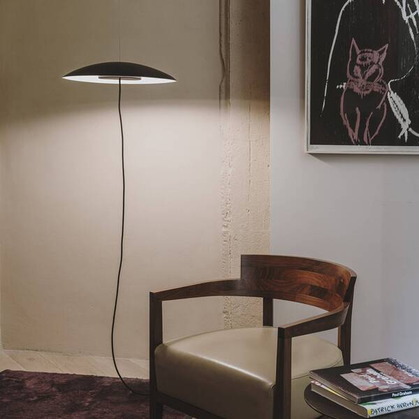  Leds-c4 Leds-c4 Noway Single Led Floor Lamp Curved, Black 