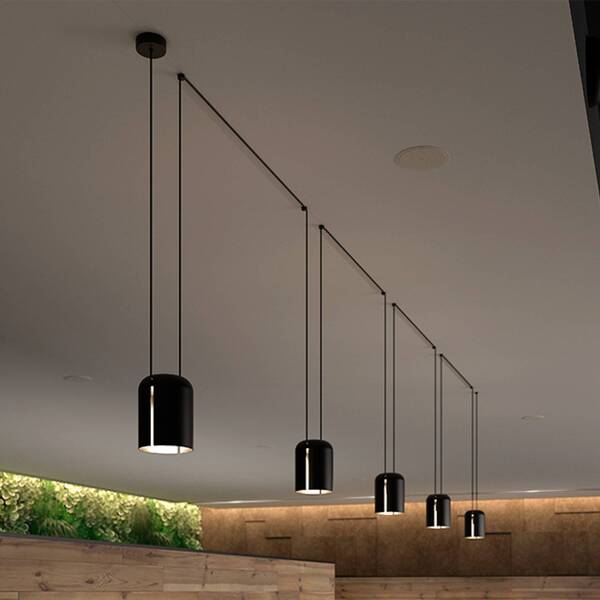  Leds-c4 Leds-c4 Pendant Light Attic Triple Cylinder ø 15cm Black 