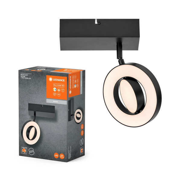  Ledvance Ledvance Led Wall Spotlight Saturn Cct, Switch, Black 
