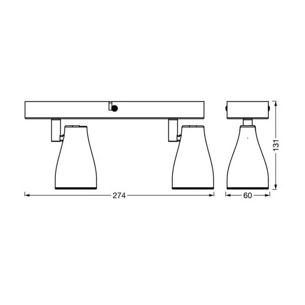  Ledvance Ledvance Pear Led Spotlight Gu10 2-bulb Black 