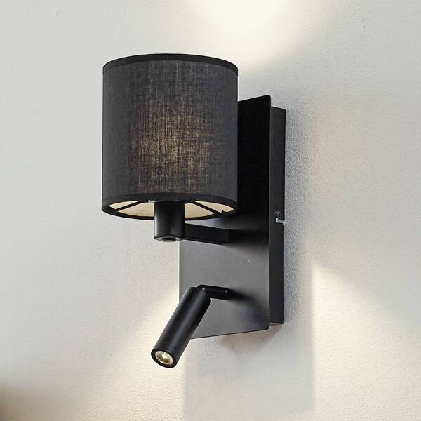  Lindby Lindby Aiden Wall Light, 30 Cm, Black, Led Reading Light, E14 