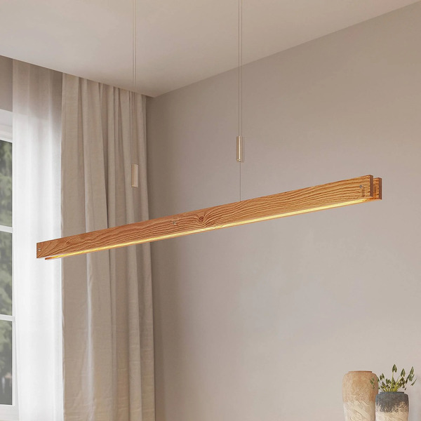  Lindby Lindby Alimara Led Pendant Light, Wood, Length 138 Cm 