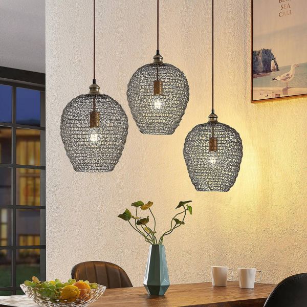  Lindby Lindby Benja Pendant Lamp, Three-bulb, Brass 