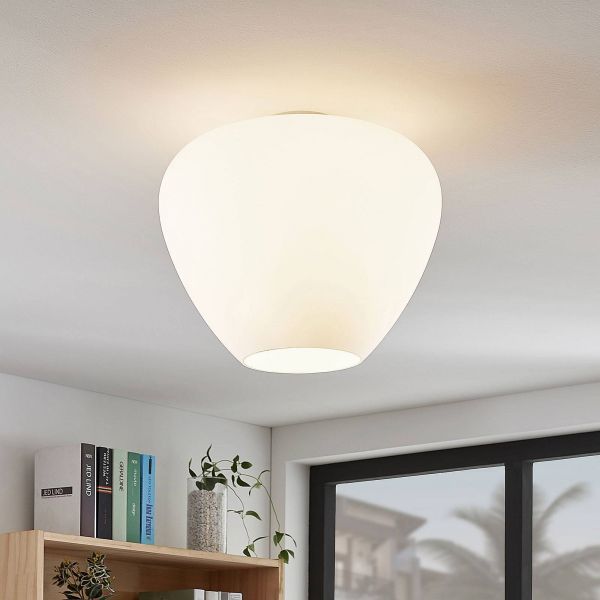  Lindby Lindby Bibiane Glass Ceiling Lamp, Opal White 