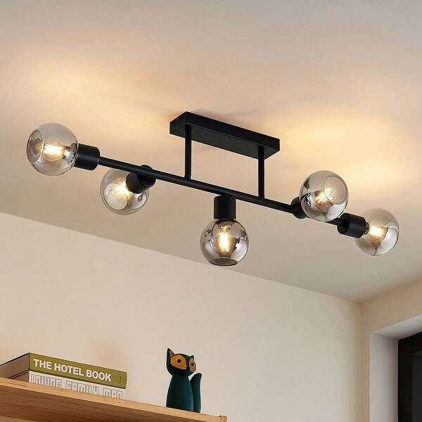  Lindby Lindby Ceiling Lamp Biscala, 5-bulb, Black/smoke, E14 
