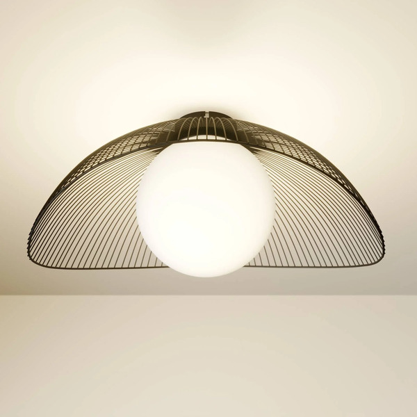  Lindby Lindby Ceiling Lamp Fabronia, Black And White, Glass, Sphere, E27 