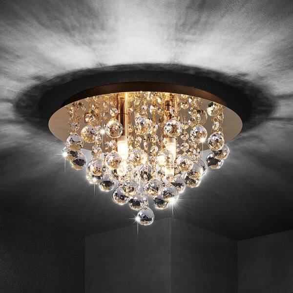 Lindby Lindby Ceiling Light Gillion, 4-bulb, Gold, Crystal, ø 35cm 