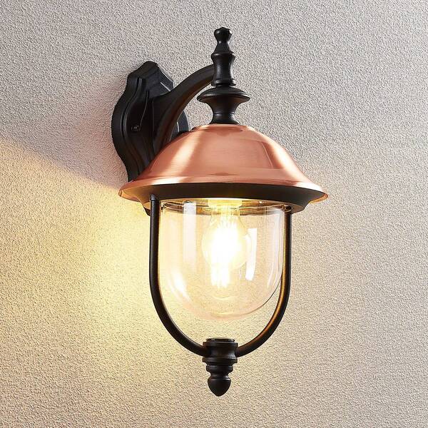  Lindby Lindby Clint Outdoor Wall Light, Copper, Down, Ip44 