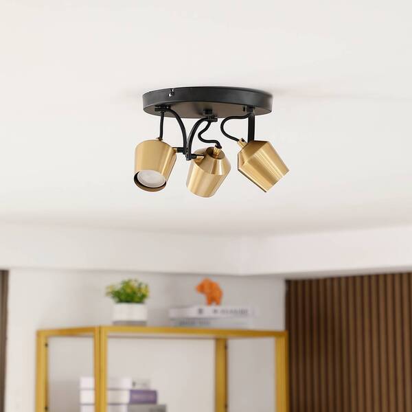 Lindby Lindby Downlight Sylveria, 3-bulb, Black/gold, Iron 
