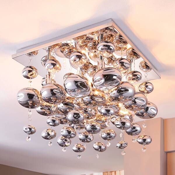 Lindby Lindby Esfera Ceiling Light, Smoke Grey, Glass, 4-bulb, 35cm 