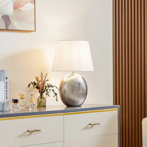 Lindby Lindby Florentino Table Lamp, 49 Cm, Ceramic, Textile 