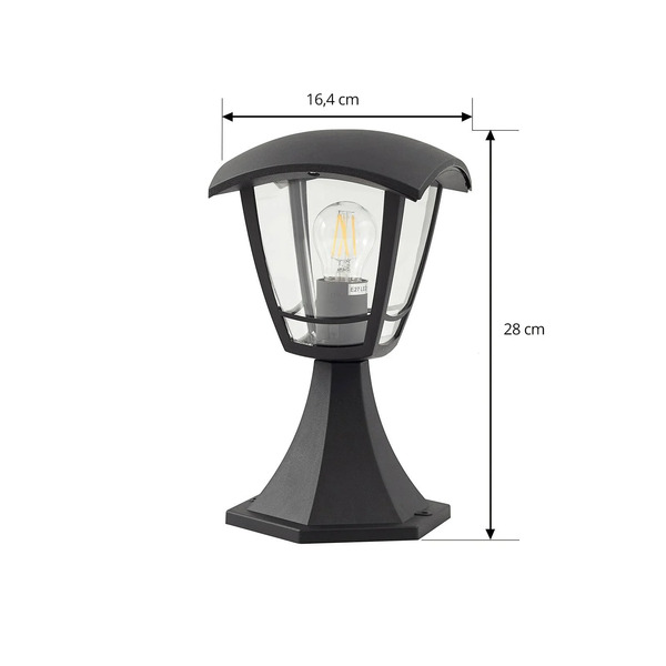  Lindby Lindby Isidoro Pillar Lamp, Black, Height 28 Cm, Plastic 