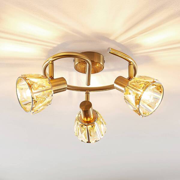  Lindby Lindby Kosta Ceiling Light, 47 Cm, 3-bulb, Brass-coloured 