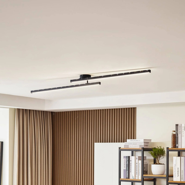  Lindby Lindby Led Ceiling Light Aurendor, 135 Cm, Black, Metal 