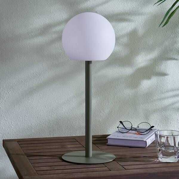  Lindby Lindby Led Table Lamp Eleia, Green, Metal, Rechargeable Battery 