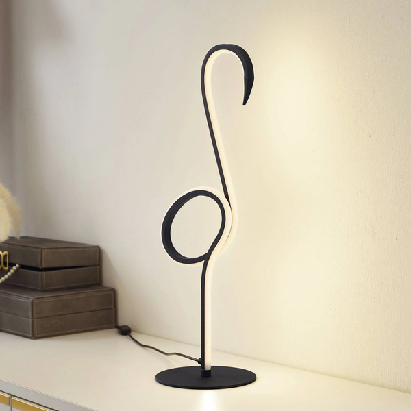  Lindby Lindby Led Table Lamp Pajaro, 49cm, Black, Aluminium, Flamingo 