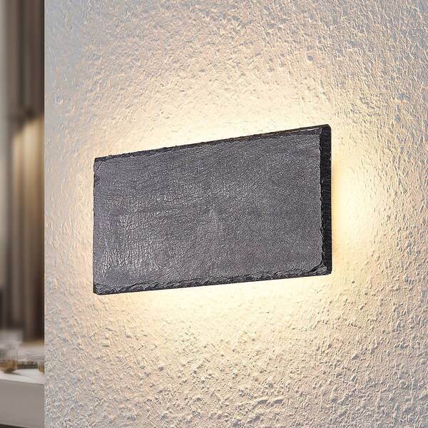  Lindby Lindby Led Wall Light Peetu, 22 Cm Long, Slate, Dimmable 