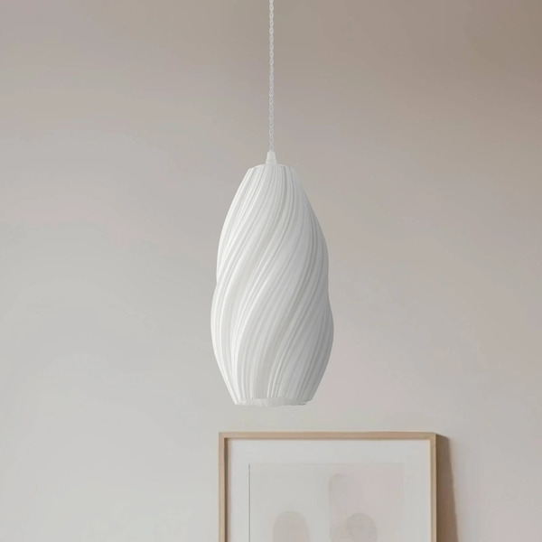  Lindby Lindby Nuvia Pendant Light, ø 15.5 Cm, White, 3d Printed 