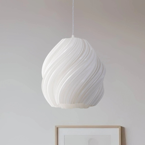  Lindby Lindby Nuvia Pendant Light, ø 30 Cm, White, 3d Printed 