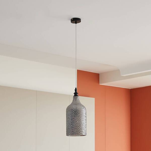  Lindby Lindby Pendant Light Drakar, 1-bulb, Grey, Glass, ø 19.5 Cm 