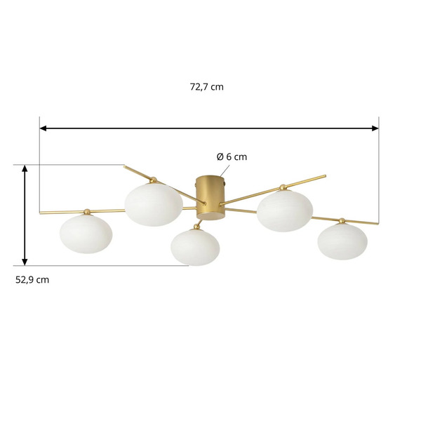 Lindby Lindby Valisa Ceiling Light, Gold, 5-bulb 