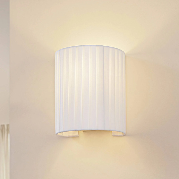  Lindby Lindby Virelle Wall Light, White, Textile, E27 