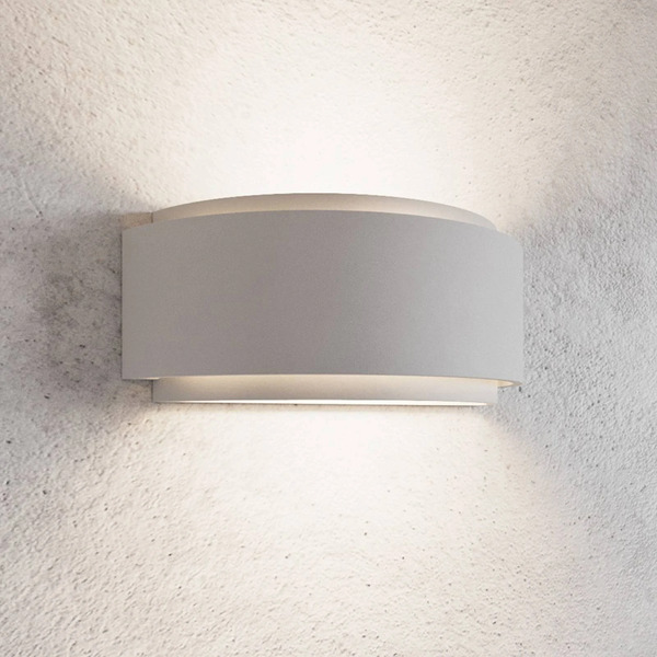  Lindby Lindby Wall Light Cassian, Plaster, 32 Cm, White, Semi-circular 