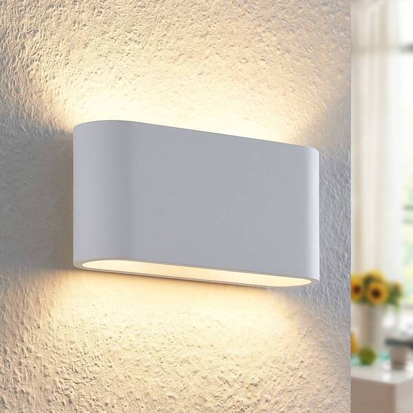  Lindby Lindby Wall Light Mavora, Rounded, 25 Cm, White, Plaster, G9 