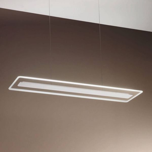  Linea Light Linea Light Antille Led Hanging Light, Glass Rectangular White 