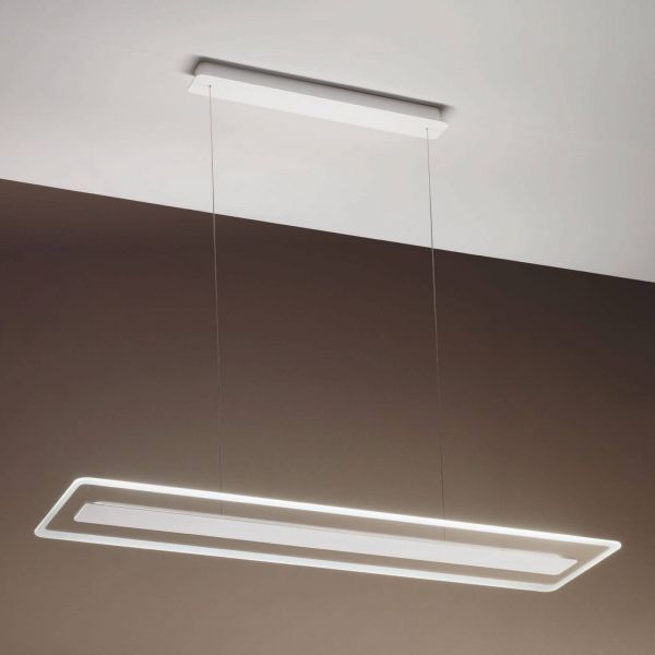  Linea Light Linea Light Antille Led Hanging Light, Rectangular, Chrome 