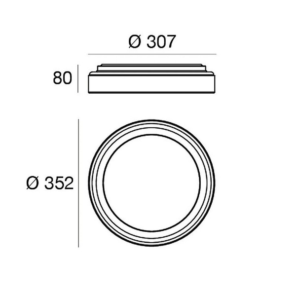  Linea Light Linea Light Iside Led Wall Light, White, Metal, ø 35 Cm, Ip40 