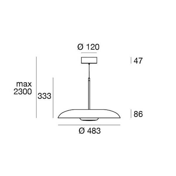  Linea Light Linea Light Led Hanging Light Basin_p, Black, Metal, ø 49 Cm, Ip40 