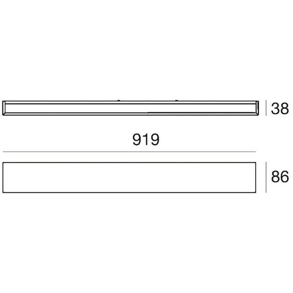  Linea Light Linea Light Led Wall Light Box W2 Bi-emission, W 91.9 Cm, White, 2700 K 