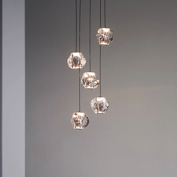  Loom Design Loom Design Led Pendant Light Ice Ball, Chrome/clear, 5-bulb 