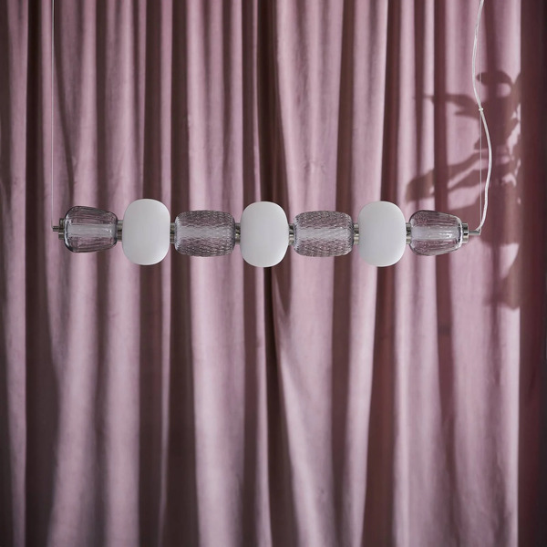  Loom Design Loom Design Pearl 7 Led Hanging Light, Grey/chrome, Glass, 110 Cm 