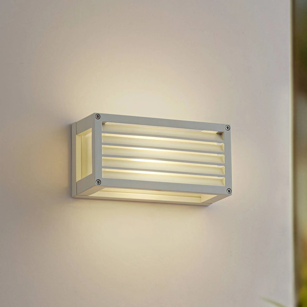  Lucande Lucande Aurelien Outdoor Wall Lamp, White, 12 Cm, Striped 