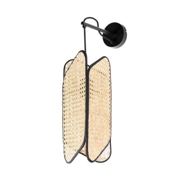  Lucande Lucande Bassiola Wall Light, Bamboo Lampshade 