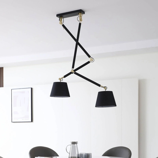  Lucande Lucande Ceiling Lamp Marvaine Black/gold-coloured, Adjustable 