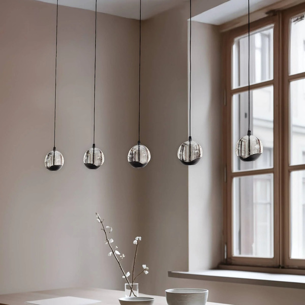  Lucande Lucande Hayley Led Hanging Light, Black, 5-bulb, Elongated 