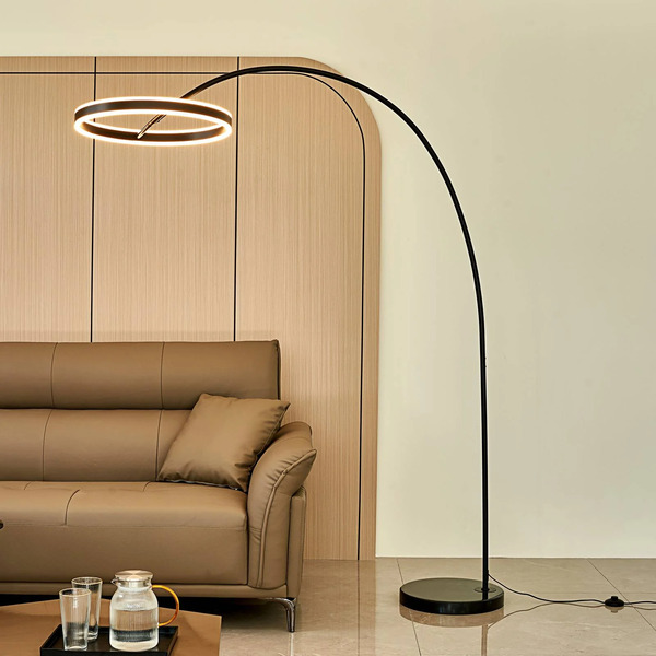  Lucande Lucande Led Arc Lamp Yekta, Black, 183 Cm, Dimmable 