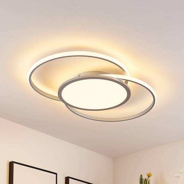  Lucande Lucande Led Ceiling Lamp Senne, Cct, Silver, Metal 